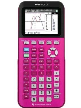 TI-84 Plus CE Graphing Calculator Texas Instrument Pink Rechargeable NEW Battery